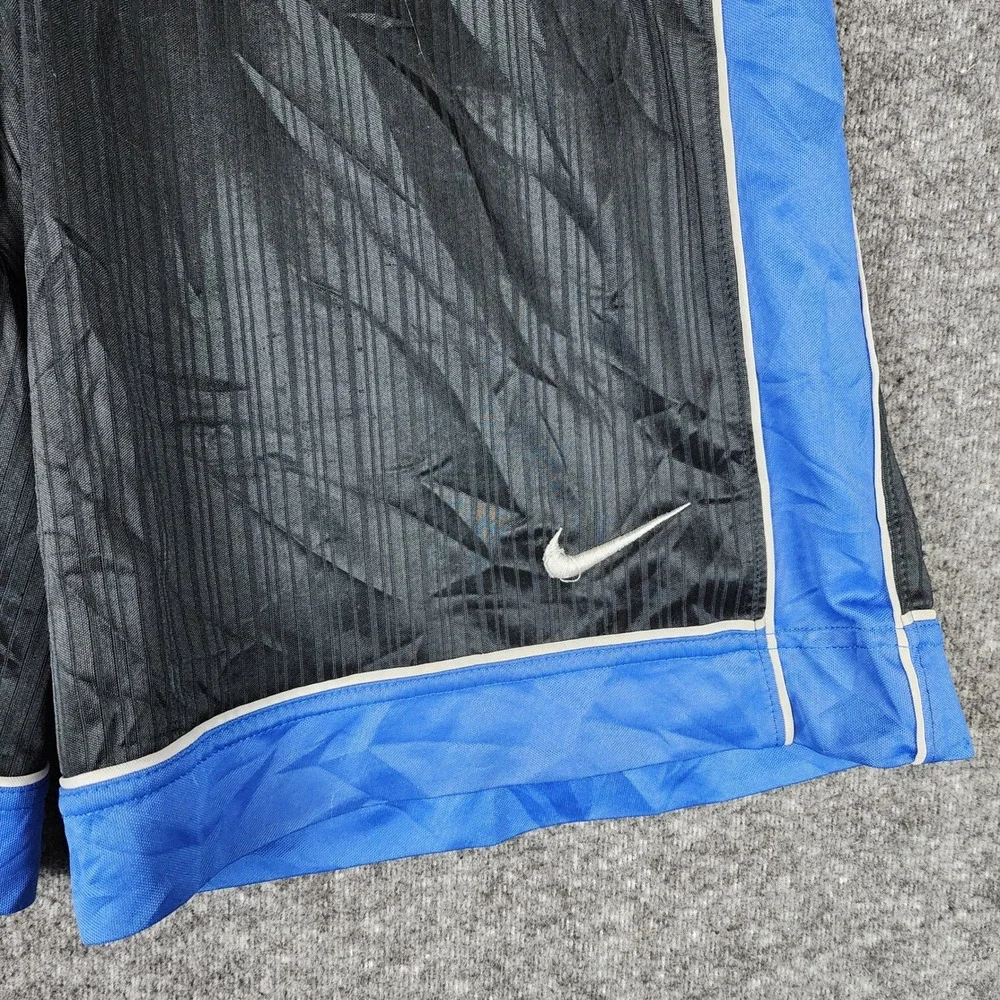 Nike Shorts Mens XL Basketball Black Blue Striped Athletic Mesh EUC